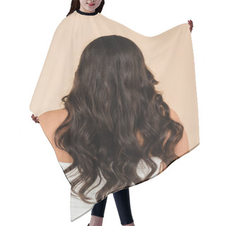 Personality  Back View Of Woman With Wavy Hair Standing Isolated On Beige  Hair Cutting Cape