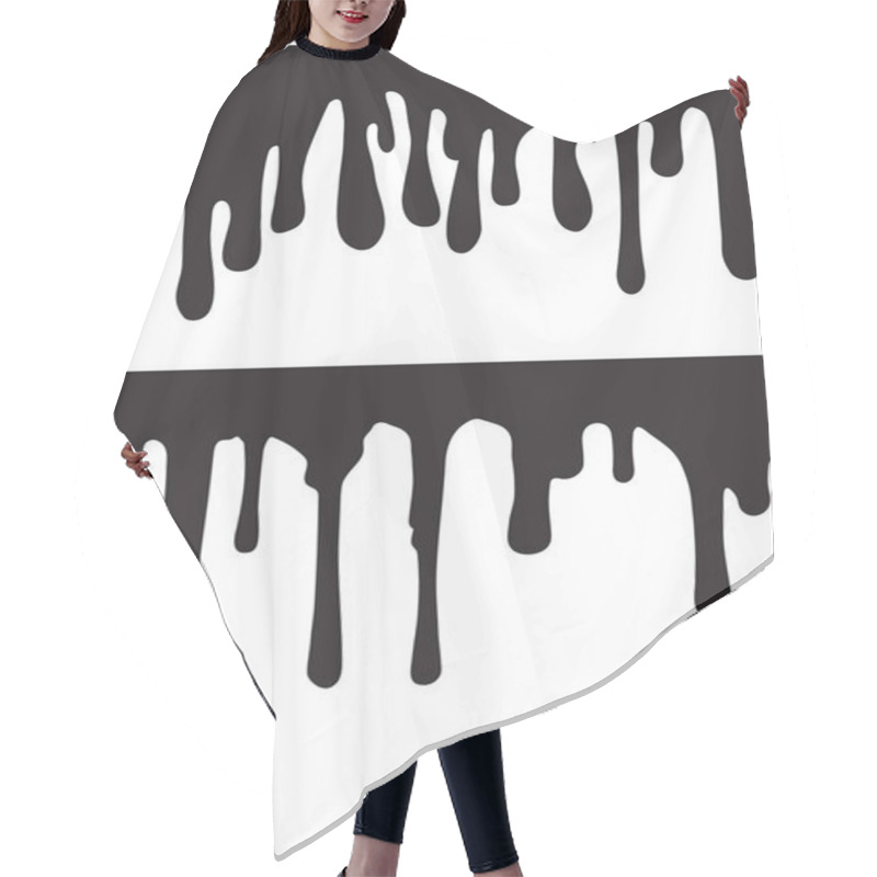 Personality  black paint drips hair cutting cape