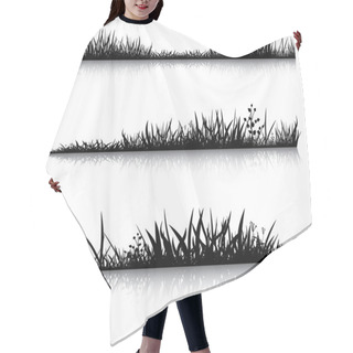 Personality  Black Grass With Reflection Hair Cutting Cape