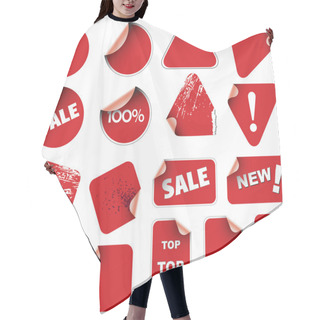 Personality  Set Of Labels And Stickers Hair Cutting Cape