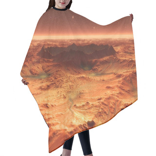 Personality  Mars Planet Surface With Dust Blowing. 3d Illustration Hair Cutting Cape