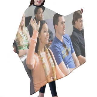 Personality  Student Raising Hand Hair Cutting Cape