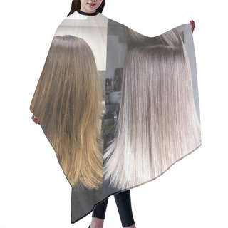 Personality  Before And After Hair Color In Cool Tones Hair Cutting Cape