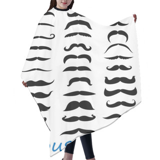 Personality  Moustache Icons Set Hair Cutting Cape