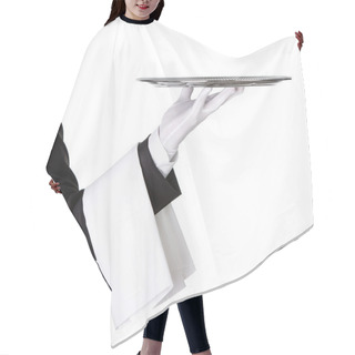Personality  Waiter With Empty Silver Tray Hair Cutting Cape