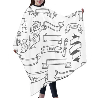 Personality  Set Of Banner Doodle  Hair Cutting Cape