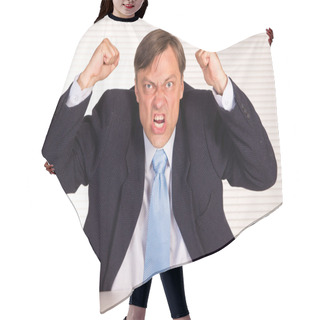 Personality  Angry Businessman Portrait Hair Cutting Cape