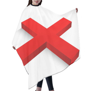 Personality  Red X Shape. Removal, Incorrect, Faliure, Negativity Concepts Hair Cutting Cape