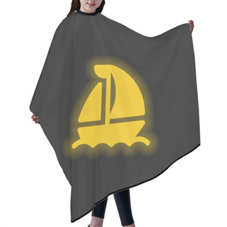 Personality  Boat Yellow Glowing Neon Icon Hair Cutting Cape