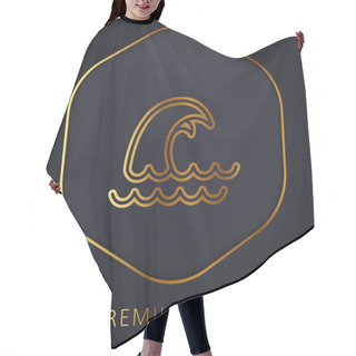 Personality  Big Wave Golden Line Premium Logo Or Icon Hair Cutting Cape