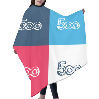 Personality  500 Sketched Social Logo With Infinite Symbol Blue And Red Four Color Minimal Icon Set Hair Cutting Cape