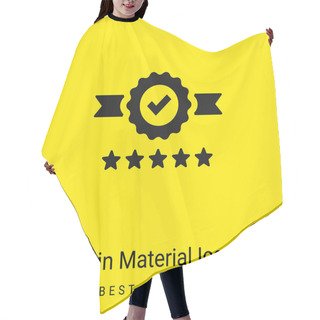 Personality  Badge Minimal Bright Yellow Material Icon Hair Cutting Cape