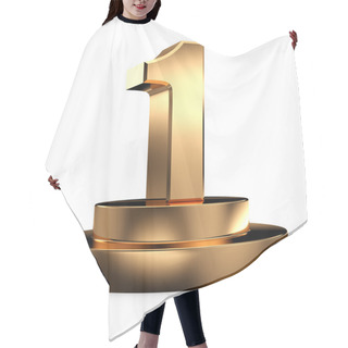 Personality  3d Gold Number 1 From My Number Collection Hair Cutting Cape