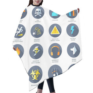 Personality  Hazard Icons Flat Hair Cutting Cape