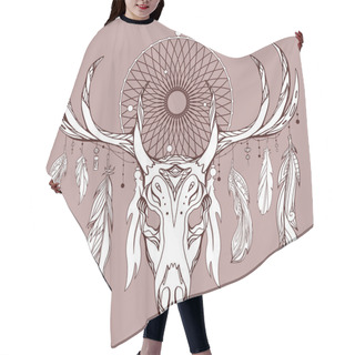 Personality   Deer Skull With Antlers  Hair Cutting Cape