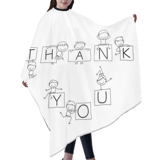 Personality  Hand Drawing Cartoon Happy Words Illustration Hair Cutting Cape