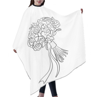 Personality  Doodle Bridal Bouquet Hair Cutting Cape