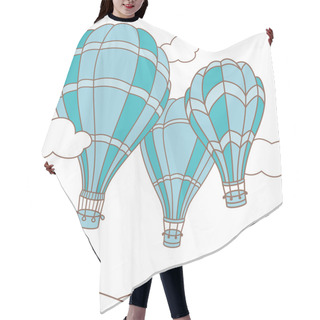 Personality  Vector Illustration Of Three Hot Air Balloons Hair Cutting Cape