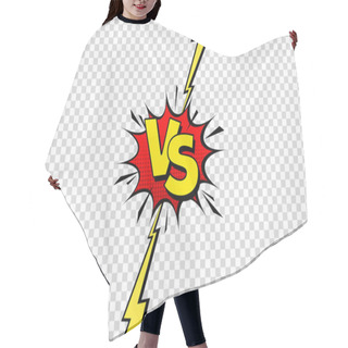 Personality  Comic Challenge Background. Cartoon Battle, Fight Border. Versus Or Vs Frame With Lightning. Sports Team Competition Poster. Vector Illustration. Hair Cutting Cape