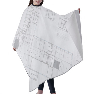 Personality  View From Above Of Architectural Blueprint On White Paper  Hair Cutting Cape