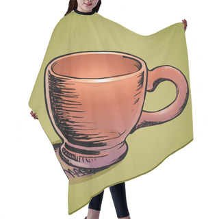 Personality  Vector Illustration Of A Brown Cup. Hair Cutting Cape