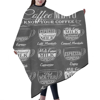 Personality  Set Of Coffee On Black Background Hair Cutting Cape