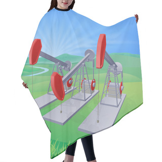 Personality  Oil Well Pumpjacks Hair Cutting Cape
