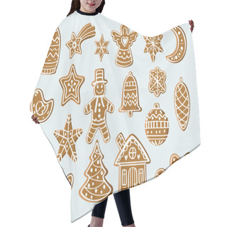 Personality  Set With Gingerbread Figures Hair Cutting Cape