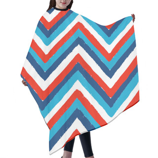 Personality  Blue White Red Painted Chevron Pattern Hair Cutting Cape