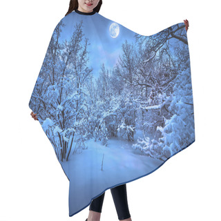 Personality  Moonlight Night In Winter Wood Hair Cutting Cape