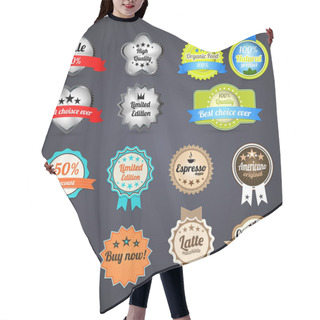 Personality  Set Of Retro Vintage Badges And Labels Hair Cutting Cape