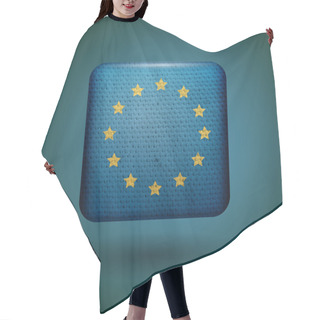 Personality  European Union Flag With Fabric Texture. Vector Icon. Hair Cutting Cape