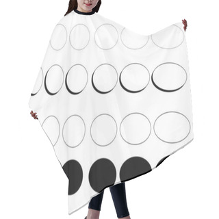Personality  Abstract Oval Shape Elements And Free Form Background. Hair Cutting Cape