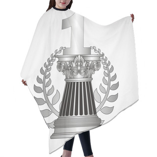 Personality  Greece Column, Laurel Wreath And Number. Eps10 Vector Illustration Hair Cutting Cape