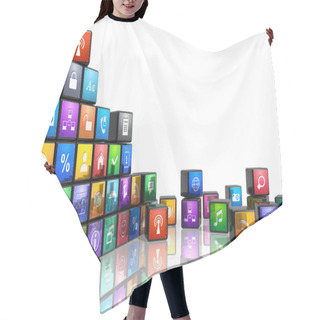 Personality  Mobile Applications Concept Hair Cutting Cape