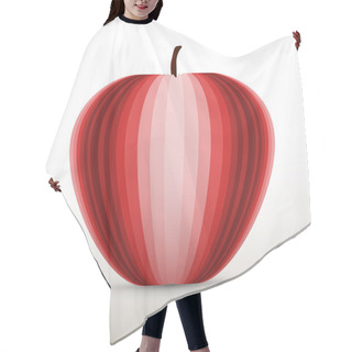 Personality  Vector Illustration Of A Red Apple. Hair Cutting Cape