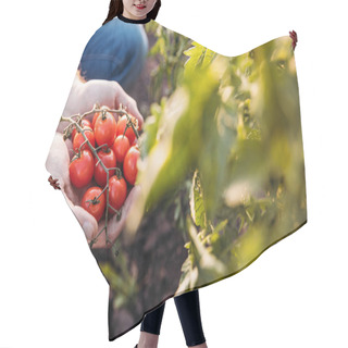 Personality  Farmer Holding Tomatoes Hair Cutting Cape