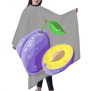 Personality  Fresh Plums With Water Drops Hair Cutting Cape