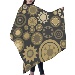 Personality  Seamless Gear Pattern Hair Cutting Cape