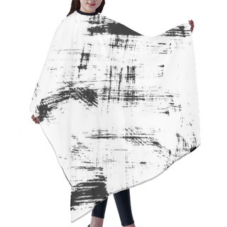 Personality  Grunge Urban Ink Texture Print On Paper Handmade. Abstract Vintage Monochrome Print. Vector Illustration. Dash And Scratch. Overlay, Multiply Black And White Filter. Hair Cutting Cape