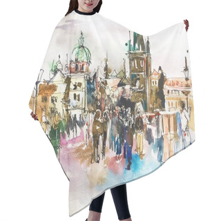 Personality  Landscape Painting Prague Czech Republic Top Landscape To Travel Book Or Poster Hair Cutting Cape