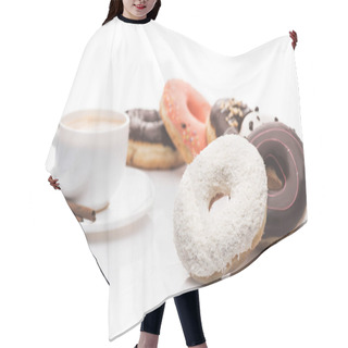 Personality  Doughnuts And Cup Of Coffee Hair Cutting Cape