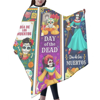 Personality  Dead Day Skulls, Skeletons, Altar. Mexican Holiday Hair Cutting Cape