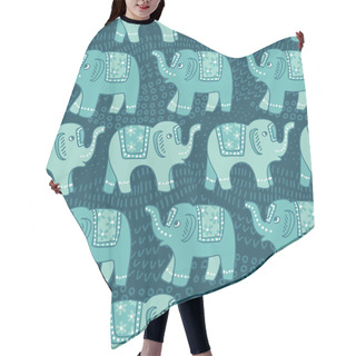 Personality  Elephant Seamless Pattern Hair Cutting Cape