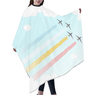 Personality  Parade Plane BackgroundJoy Peace Colourful Design Sky Vector Illustration Hair Cutting Cape