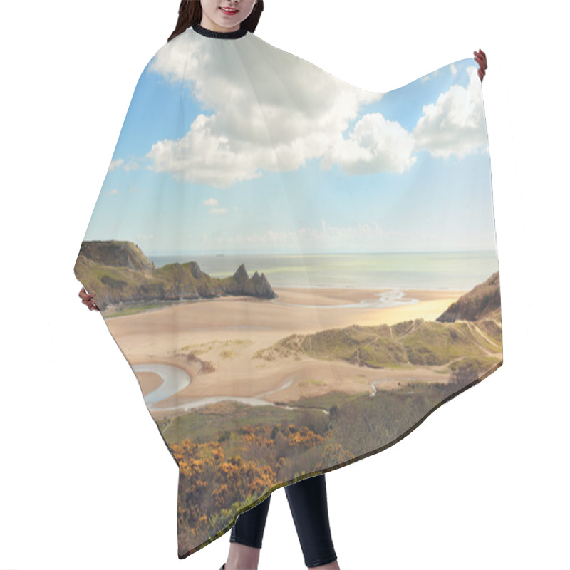 Personality  Three Cliffs Bay In Wales Hair Cutting Cape