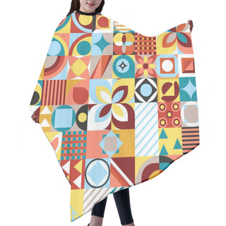 Personality  Geometric Multicolored Abstract Pattern Of Shapes Hair Cutting Cape