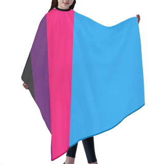 Personality  Abstract Background With Multicolored Rectangular Stripes And Blue Copy Space Hair Cutting Cape