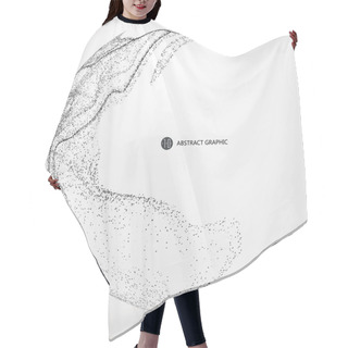 Personality  Irregular Abstract Graphics, Dynamic Particle Composition. Hair Cutting Cape