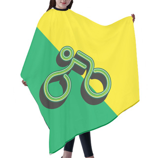 Personality  Bicycle Mounted By A Stick Man Green And Yellow Modern 3d Vector Icon Logo Hair Cutting Cape